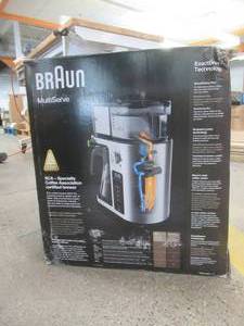 lot 512 image: Braun MultiServe 10-Cup Stainless Steel Coffee Maker - KF9070SI  SLIGHTLY USED, BUT TURNS ON