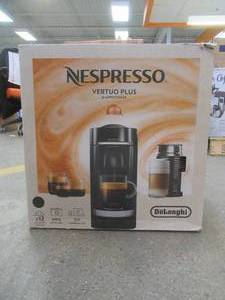 lot 527 image: Nespresso Vertuo Plus Deluxe Espresso and Coffee maker Bundle - Black