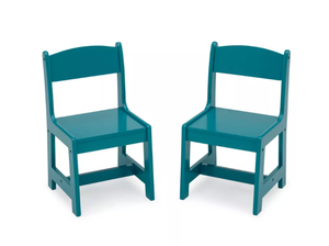 lot 556 image: Delta Children MySize Wood Kids Chairs for Playroom - Teal 2pk