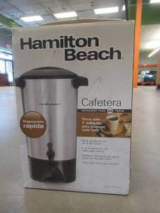 lot 604 image: Hamilton Beach 45 Cup Coffee Urn and Hot Beverage Dispenser, Silver