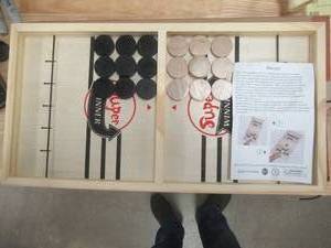 lot 624 image: Fast Sling Puck Game Wooden Hockey Game
