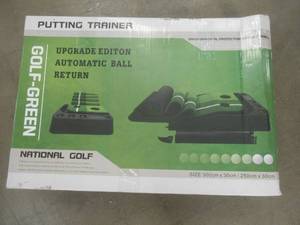 lot 641 image: Nicheo 8.2 ft x 11.8 inch Golf Putting Green Portable Putting Mat for Indoor and Outdoor Use with Auto Ball Return