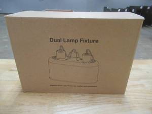 lot 672 image: Simple Deluxe Reptile Lamp Fixture Aluminum Dome Light Dual in Black
