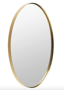 lot 596 image: 20 in x 30 in Gold Framed Oval Mirror