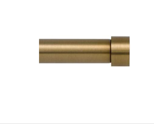 lot 615 image: Ivilon End Cap Style Design in Warm Gold 72-144 Drapery 1 Pole Window Curtain Rod End Cap Style