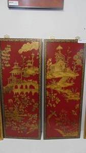 lot 13 image: Pair of Oriental Panels