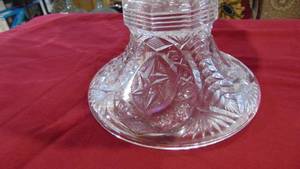 lot 16 image: 2 Pieces Pressed Glass Punch Bowl