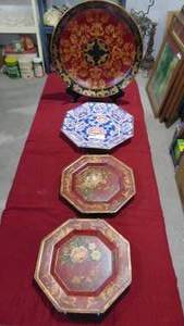 lot 21 image: 4-Newer Oriental Decor Plates