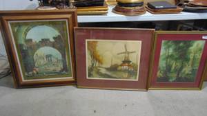 lot 26 image: 3-Large Framed Wall Prints