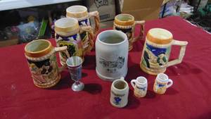 lot 59 image: Lot of Vintage Beer Stein Mugs