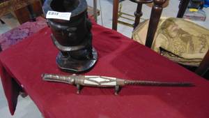 lot 71 image: 2- Carved Souvenir Art Pieces