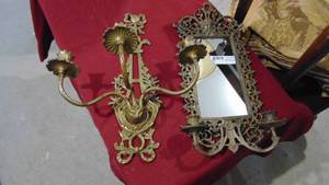 lot 76 image: 2-Metal Wall Hanging Candleholder