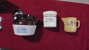 lot 156 image: 3-Adventising Stoneware Pieces