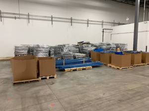 lot 105 image: Huge lot of Rivet Shelving