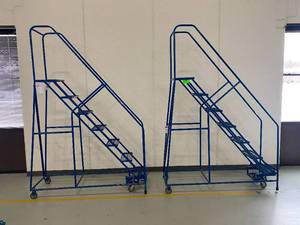 lot 17 image: Lot of 2 Cotterman Rolling Ladders