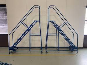 lot 18 image: Lot of 2 Cotterman Rolling Ladders