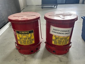 lot 79 image: Lot of 2 Oily Waste Cans
