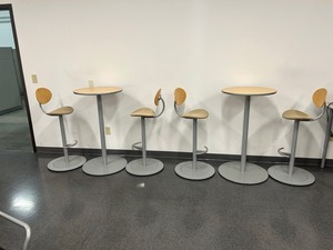 lot 97 image: Lot of High-Top Tables and Stools