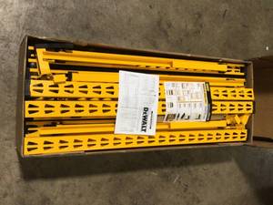 lot 9 image: DEWALT Yellow 4-Tier Steel Garage Storage Shelving Unit (50 in. W x 94 in. H x 18 in. D), Customer Returns Review all pictures
