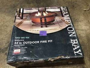 Hampton Bay 34 in. Whitlock Cast Iron Fire Pit, Open Box, review all pictures
