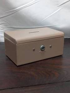 lot 13 image: Vintage Metal Rockaway Metal Prod Corp. Box Bank