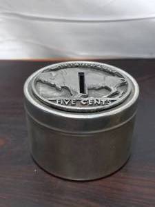 lot 15 image: Vintage Pewter Metzki Nickle Bank