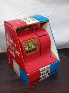 lot 34 image: Vintage Uncle Sams 3 Coin Register Bank