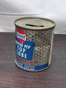 lot 86 image: Vintage Penray Motor Pep Top Lube Can Bank