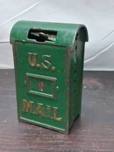 lot 139 image: Old Cast Iron U.S. Mail Box Coin Bank