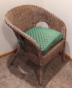 lot 61 image: Wicker Armchair