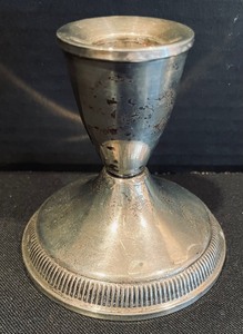lot 109 image: Pair of Sterling Silver Weighted Candle Holders