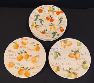 lot 111 image: 12 Fruit and Pepper Themed Appetizer Plates