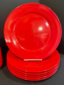 lot 118 image: Radiant Red Serving Pieces by Indoor Outfitters, World Market  and Signature