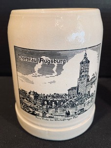 lot 117 image: 4 Thorbrau Augsburg Pottery Steins from West Germany