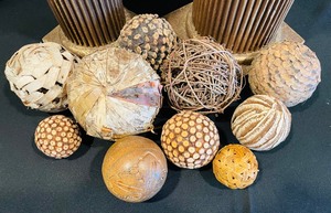 lot 125 image: Charming Cardboard Pillars with Decorative Balls
