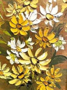 lot 124 image: Vintage Floral Original Oil on Canvas Framed Art
