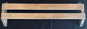 lot 136 image: 4 Vintage Wall Mount Wooden Upcycled Church Pew Holders