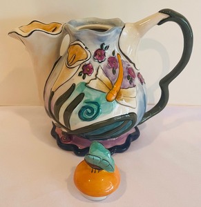 lot 150 image: Blue Sky Colorful Ceramic Pitcher