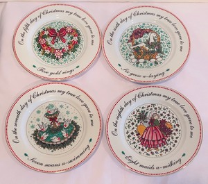 lot 156 image: 12 Days of Christmas Plates by Domestication