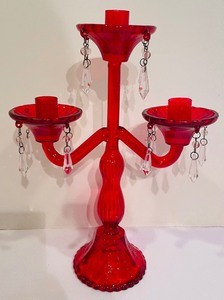 lot 177 image: Radiant Red Vases and Candelabra