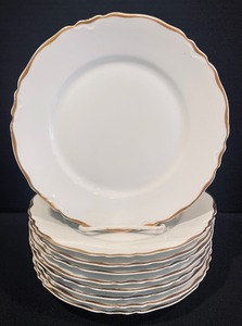 lot 301 image: Gorgeous Vintage Gold Rimmed Serving Pieces