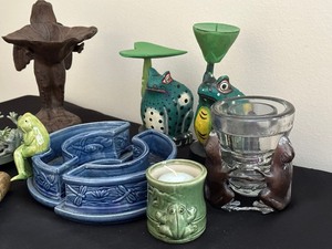 lot 91 image: Whimsical and Fun Decorative Frog Decor and Figurines