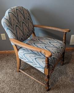 lot 251 image: Vintage Carved Wood Armchair