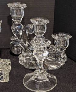 lot 262 image: Gorgeous Glass Candleholders