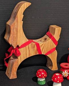 lot 279 image: Scandinavian Painted Wood Candleholders