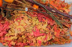 lot 287 image: Three Totes of Faux Fall Foliage
