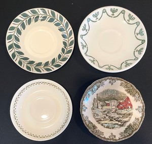 lot 331 image: Grouping of Green Themed Porcelain Saucers