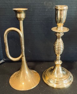 lot 343 image: Beautiful Brass Candles Holders