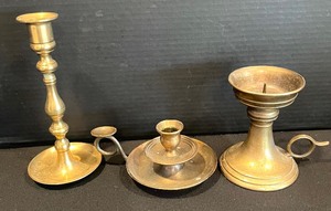 lot 363 image: Bountiful Brass Candle Holders