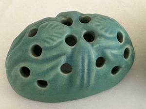lot 36 image: Five Vintage Pottery Floral Frogs including a Van Briggle Floral Frog and a Weller Floral Frog.
